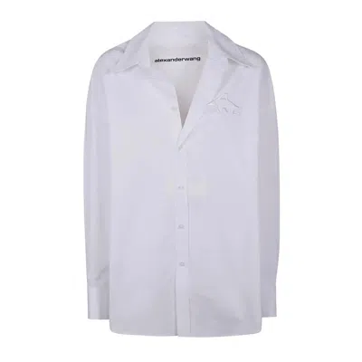 ALEXANDER WANG ALEXANDER WANG OVERSIZED SHIRT W/ GRAPHIC EMBROIDERY