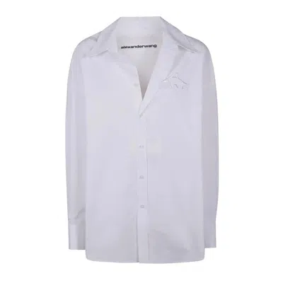 ALEXANDER WANG ALEXANDER WANG OVERSIZED SHIRT W/ GRAPHIC EMBROIDERY