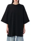 Alexander Wang Black Oversized Drop-sleeve T-shirt In Washed Black