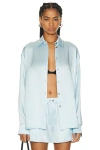 ALEXANDER WANG OVERSIZED TOP W/ TULLE CUT OUT BACK PANEL
