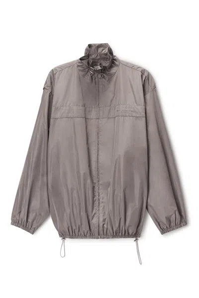 Alexander Wang Oversized Track Jacket With Gathered Collar In Gray