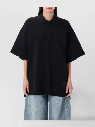ALEXANDER WANG OVERSIZED UNISEX POLO T-SHIRT WITH DOME LOGO