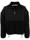 Alexander Wang Oversized Zip Fleece Jacket In Black