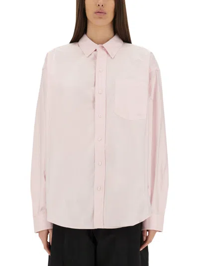 Alexander Wang Oxford Oversize Shirt In Pink