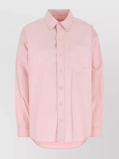 Alexander Wang Oxford Shirt Oversize Chest Pocket In Pink