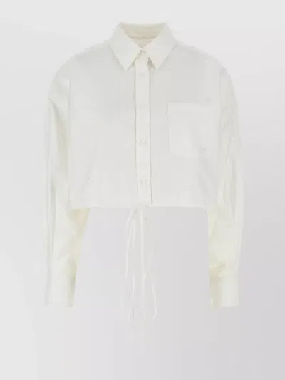 Alexander Wang Oxford Shirt With Adjustable Tie Detail In White