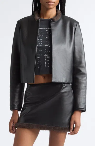 Alexander Wang Padded Leather Jacket In Black