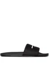 Alexander Wang Padded Logo Pool Slide Sandals Shoes In Black