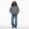 Alexander Wang Padded Track Jacket In Washed Lt Grey