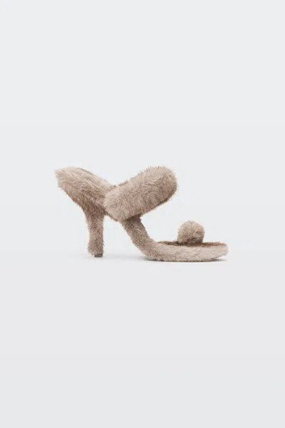 Alexander Wang Paloma 105mm Faux Fur Toe Ring Sandal In Neutral