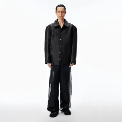 Alexander Wang Panel Sweatpant In Leather Relaxed In Black