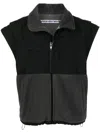 Alexander Wang Nylon Combo Vest In Plush Double Fleece In Black