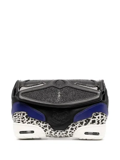 Alexander Wang Panelled Leather Clutch Bag In Black
