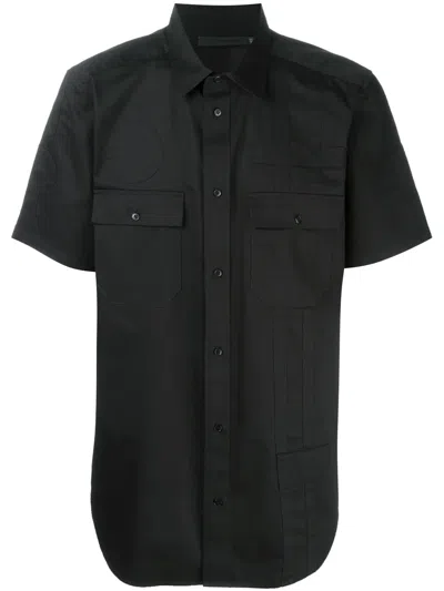 Alexander Wang Panelled Short Sleeve Shirt In Black