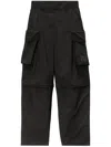 Alexander Wang Panelled Wide-leg Cargo Trousers In Black