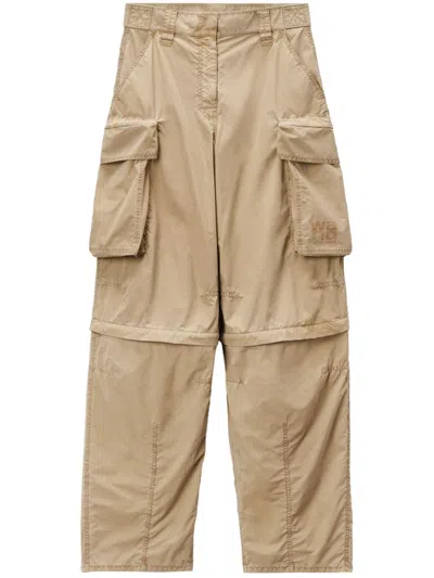 Alexander Wang Panelled Wide-leg Cargo Trousers In Neutrals