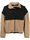 Alexander Wang Panelled Zip Fleece Jacket In Brown