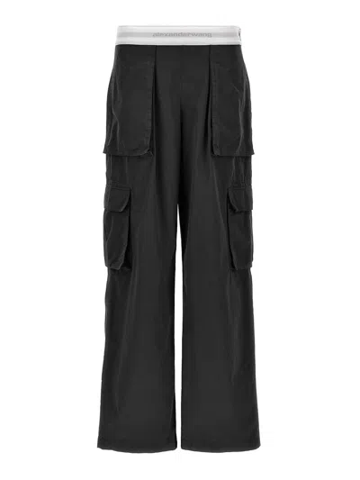 Alexander Wang Navy Rave Cargo Trousers In Grey