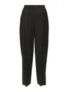 Alexander Wang Wide-leg Trousers With Logo Drawstring And Pleats In Black