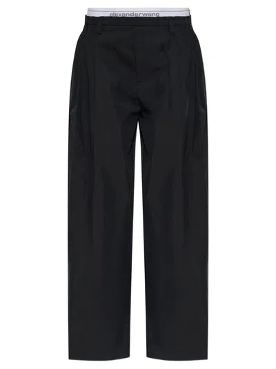 Alexander Wang Pantaloni Sartoriali A Vita Alta Con Elastico Logato In Transparent