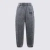 Alexander Wang Logo-embroidered Track Pants In Gray