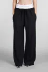 Alexander Wang High Waisted Pleated Pant With Logo Elastic Clothing In Black