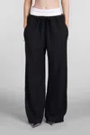Alexander Wang High Waisted Pleated Pant With Logo Elastic Clothing In Black