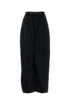 Alexander Wang Black Cotton Blend Wide-leg Pant In Black