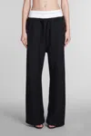 Alexander Wang Wide Leg Sweatpants With Elastic Exposed Brief In Black
