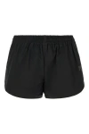 Alexander Wang Omens Marathon Logo-pattern Shell Shorts Black In Black