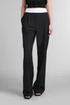 Alexander Wang High Waisted Pleated Pant With Logo Elastic Clothing In Black