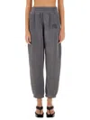 Alexander Wang Essential Logo French Terry Sweatpants In Gray