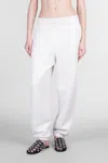 Alexander Wang Puff Logo Sweatpant In Structured Terry In Grey
