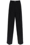 Alexander Wang Wide Leg Sweatpants With Elastic Exposed Brief In Black