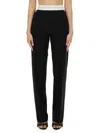 Alexander Wang High Waisted Pleated Pant With Logo Elastic Clothing
