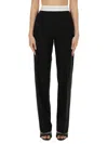 Alexander Wang High Waisted Pleated Pant With Logo Elastic Clothing In Black