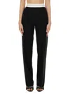 Alexander Wang High Waisted Pleated Pant With Logo Elastic Clothing In Black