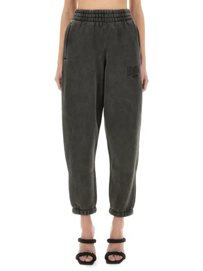 Alexander Wang Pants With Logo Print In Black