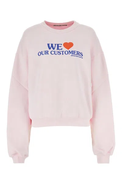 ALEXANDER WANG PASTEL PINK COTTON SWEATSHIRT