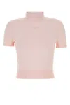 Alexander Wang Viscose Blend Top With Frontal Logo In Light Pink