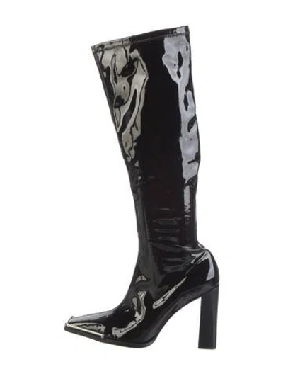 Pre-owned Alexander Wang Patent Leather Boots In Black