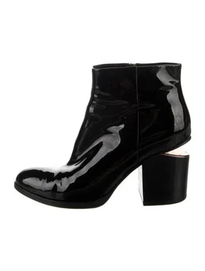 Pre-owned Alexander Wang Patent Leather Boots In Black