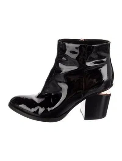 Pre-owned Alexander Wang Patent Leather Boots In Black