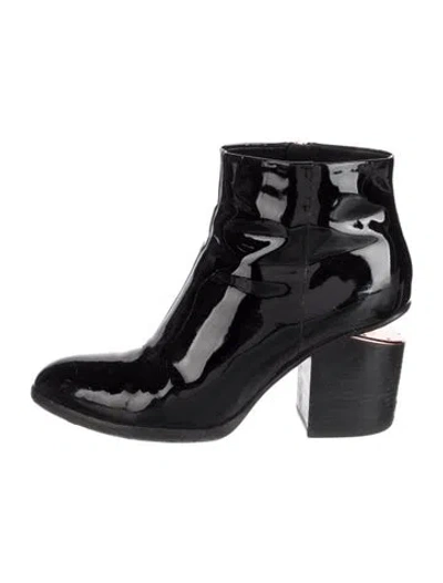 Pre-owned Alexander Wang Patent Leather Boots In Black