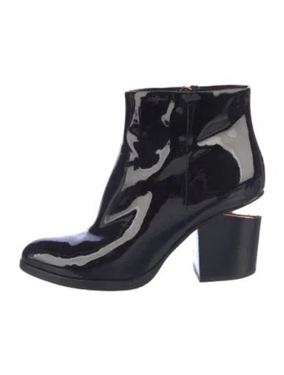 Pre-owned Alexander Wang Patent Leather Boots In Blue