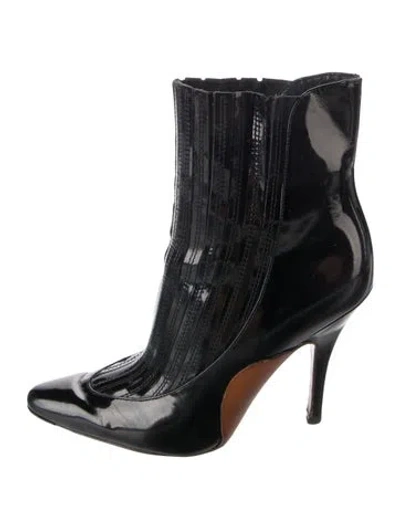 Pre-owned Alexander Wang Patent Leather Chelsea Boots In Black
