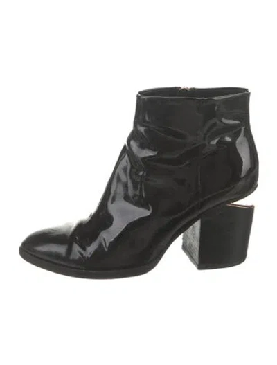 Pre-owned Alexander Wang Patent Leather Chelsea Boots In Black