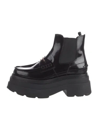 Pre-owned Alexander Wang Patent Leather Chelsea Boots In Black