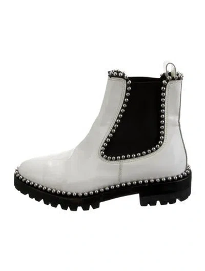 Pre-owned Alexander Wang Patent Leather Chelsea Boots In Silver