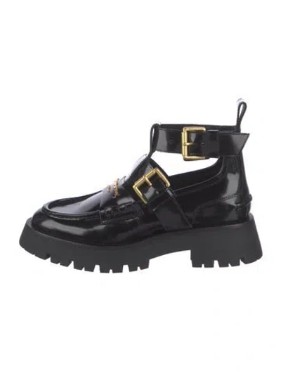 Pre-owned Alexander Wang Patent Leather Combat Boots In Black